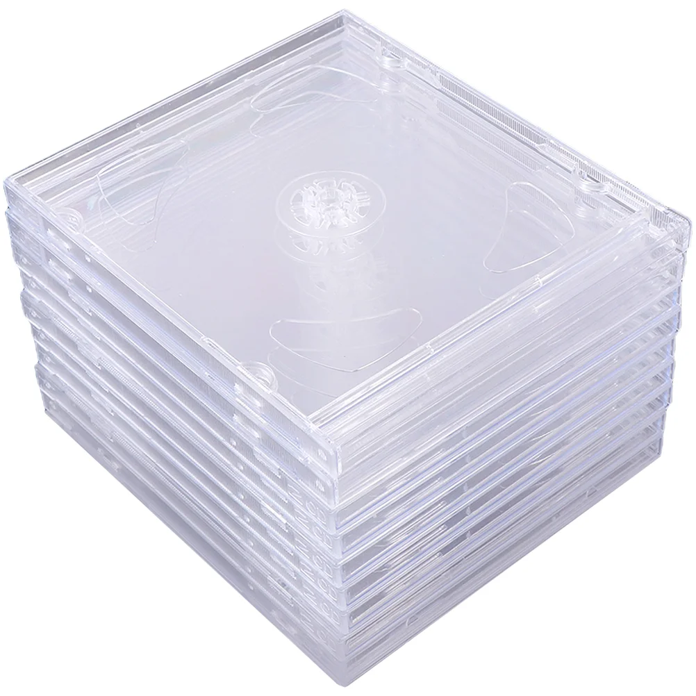 9 Pcs Dvd Jewel Container Storage Boxes Acrylic Cases Double Layer CD Inserts Stand