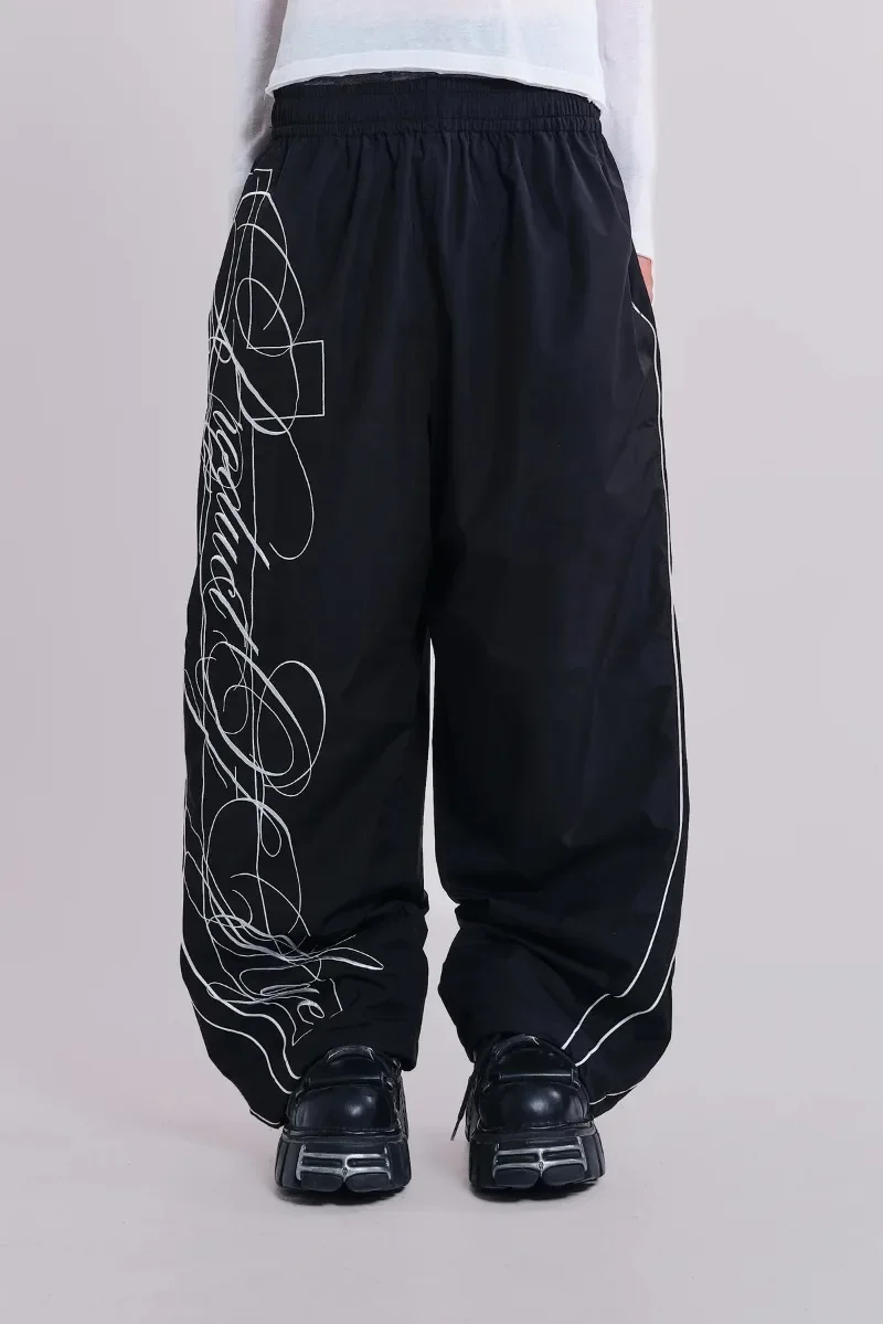 Y2K 하라주쿠 스트라이프 라인 새로운 패션 트렌드 힙합 고딕 스웨트팬츠 남녀 공용 빈티지 루즈 캐주얼 와이드 레그 스포츠 팬츠