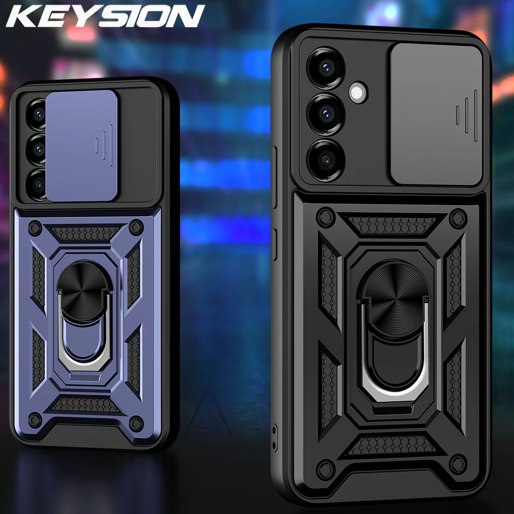 

KEYSION Shockproof Case for Samsung A54 5G A14 A13 A04S Slide Camera Lens Protection Ring Phone Cover for Galaxy M23 5G M52 M13