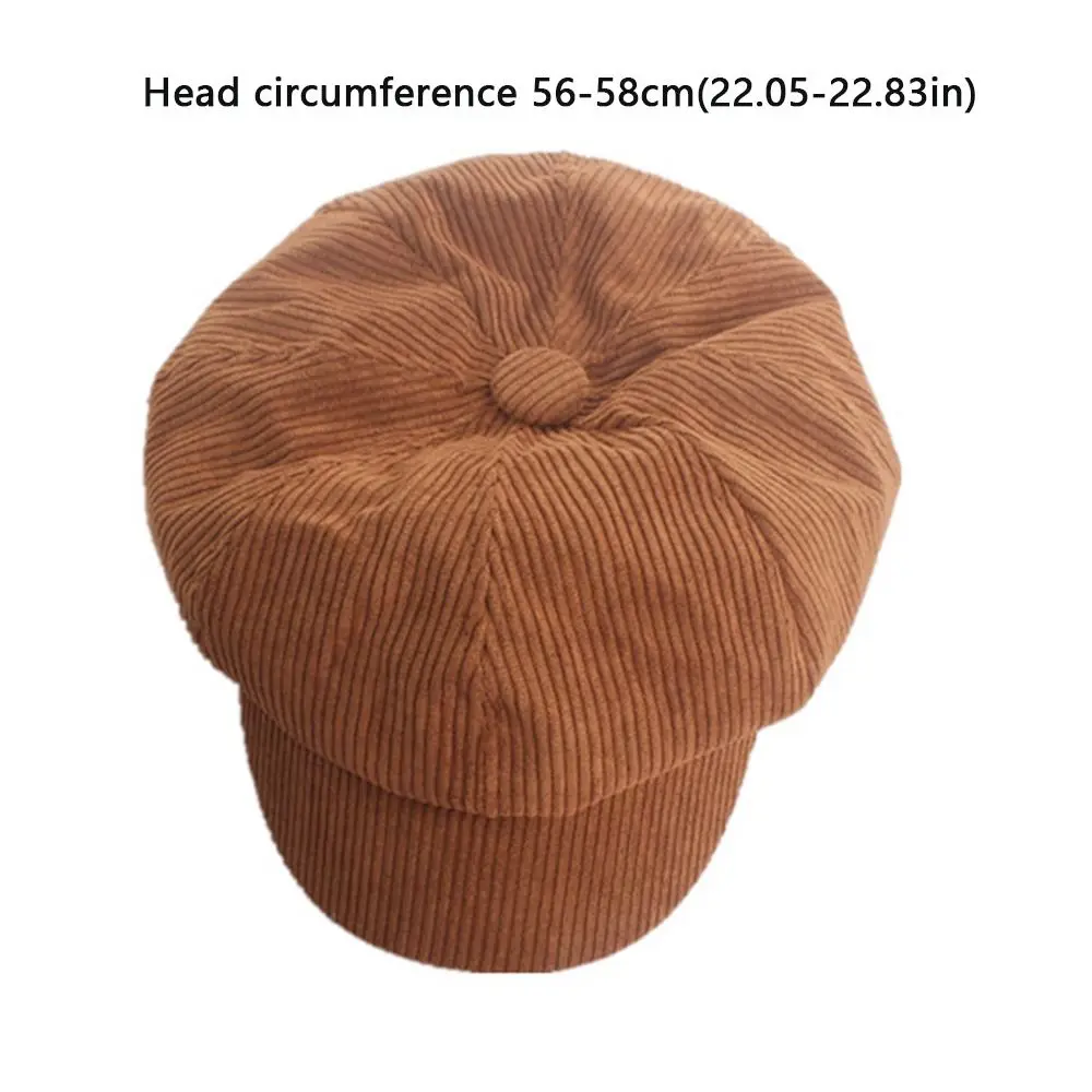 캐주얼 빈티지 코듀로이 야구 모자, 방풍 베레모, 화가 모자, 따뜻한 신문 모자, 야외용