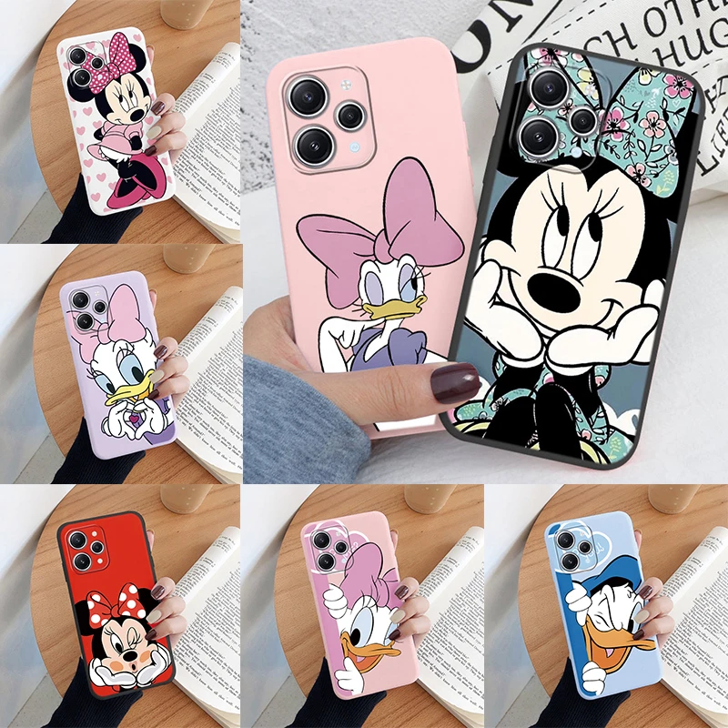 For Redmi 12 4G Cute Cartoon Daisy Donald Duck Phone Case Soft Silicone Mickey Couple Capa For Redmi 12 Redmi12 Fundas Bumper