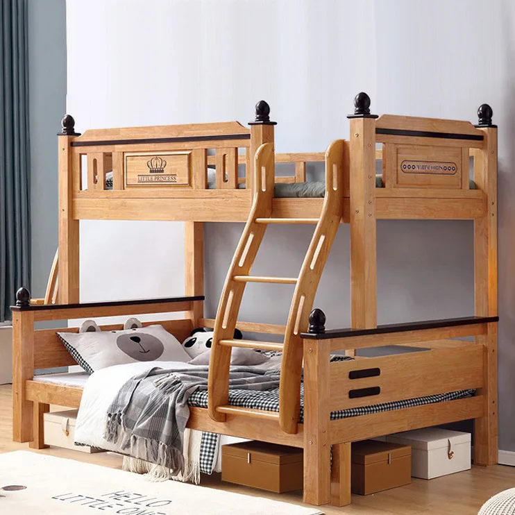 All solid wood children's high and low beds Small apartment boys and girls multi-functional bunk beds Upper and lower shelf beds