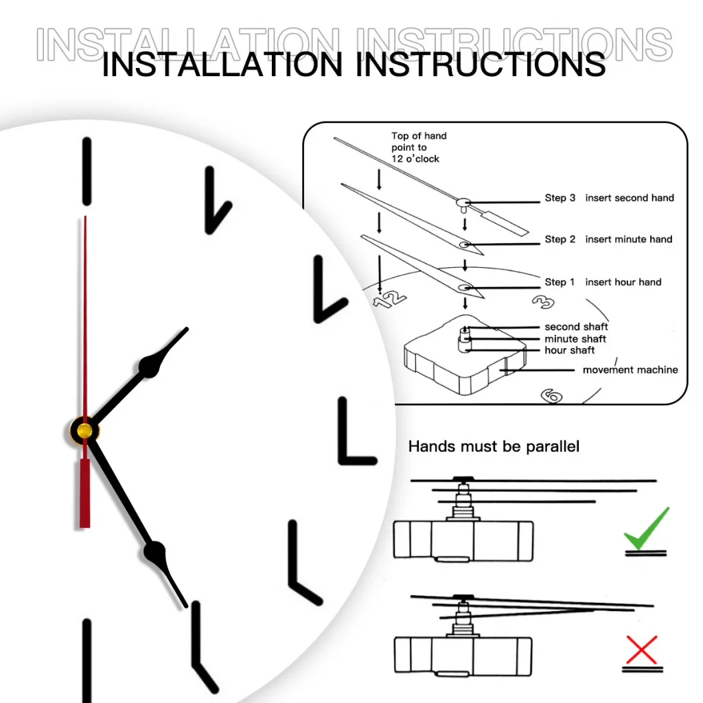 Clock o\'clock Wall Clock Modern 3D for Home Office Hotel Restaurant School Decoration