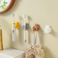 Self Adhesive Toothbrush Holder Wall Mounted Storage Rack Razor Holder Bathroom Kitchen Silicone Shower Hanging Towel Hook