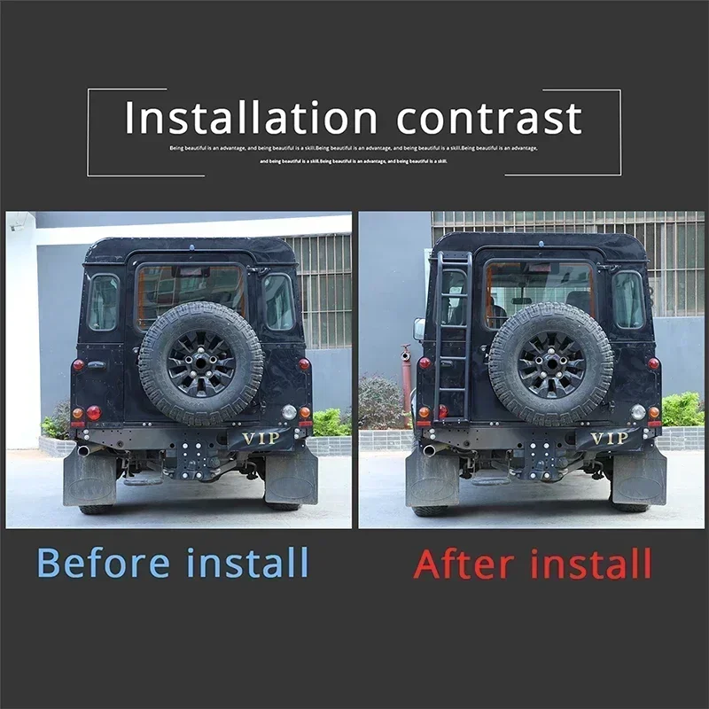 

For Land Rover Defender 90 110 2004-2019 Car Rear Tailgate Ladder Roof Climbing Ladder Aluminum alloy Exterior Accessories