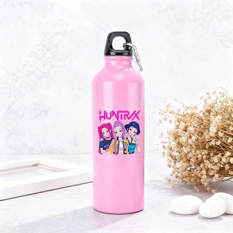 Demon Hunters Kpop алюминиевая бутылка для воды на открытом воздухе, велосипедные спортивные бутылки для питья, герметичный чайник для воды для путешествий, бега, кемпинга