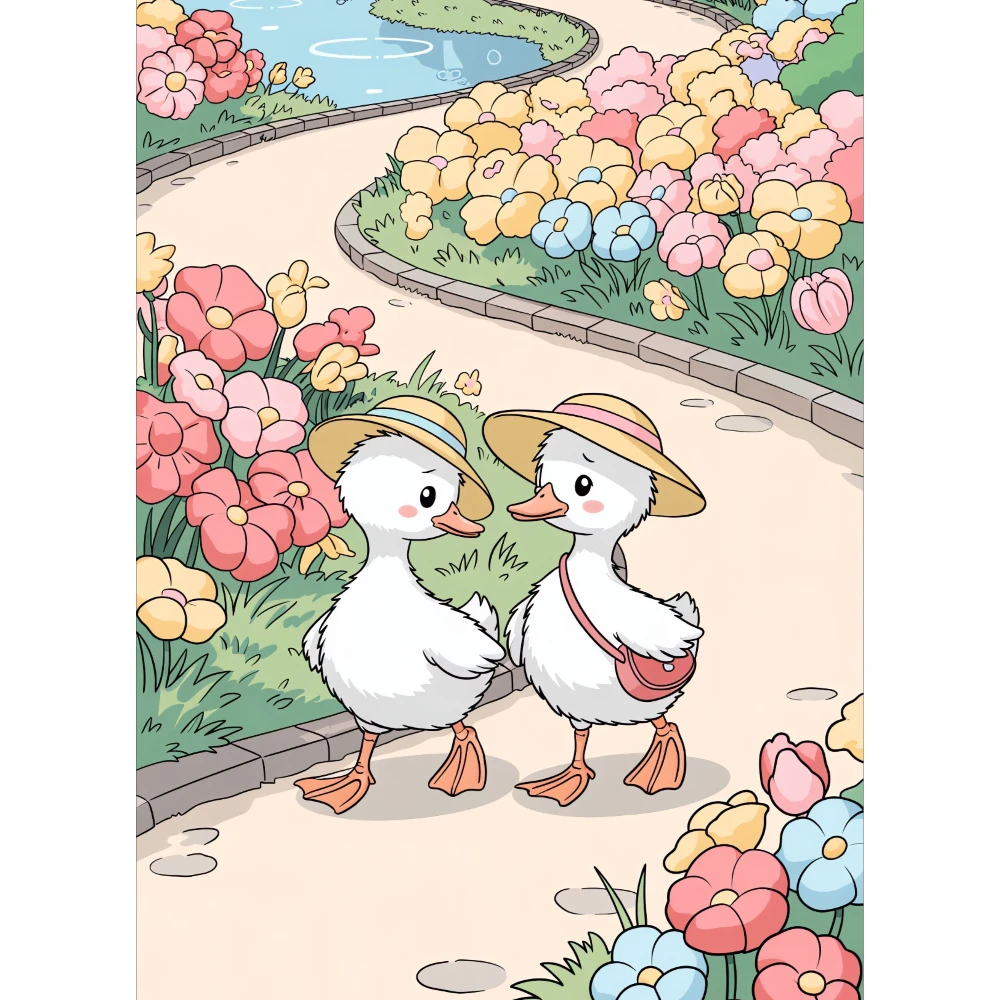 quebra-cabecas-de-500-1000-1200-2000-pecas-patos-em-um-caminho-de-flores-atividade-familiar-jogos-relaxantes-para-sala-de-estar-decoracao-de-casa-presente