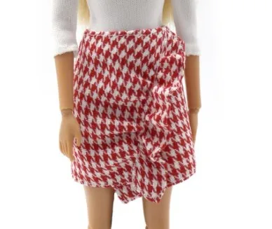 New 30cm 1/6 Doll hoodie houndstooth skirt Dress suit  Daily Wear Clothes for Barbies doll Accessories