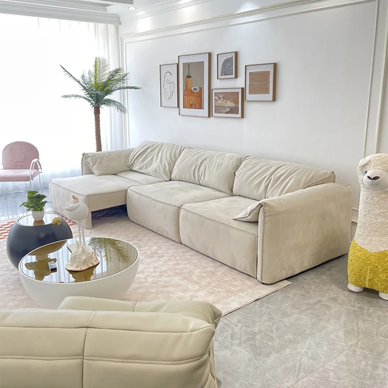 Lying Flat Electric Sofa Bed Imported Microfiber Fabric Functional Sofa Telescopic Living Room Sofa Beds