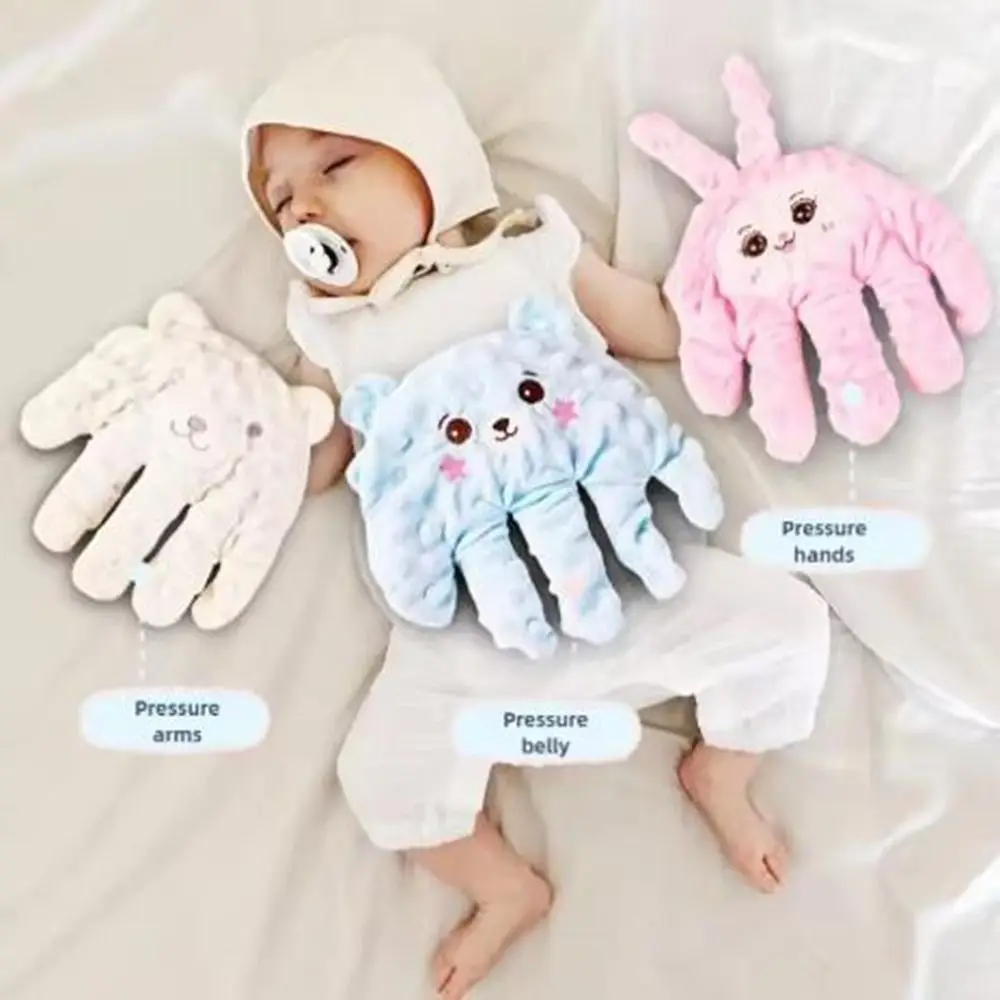 Guante de mano automático de algodón para pacificar, Control remoto, ajustable, calmante para bebé, juguete para dormir, cómodas palmas calmantes para bebés