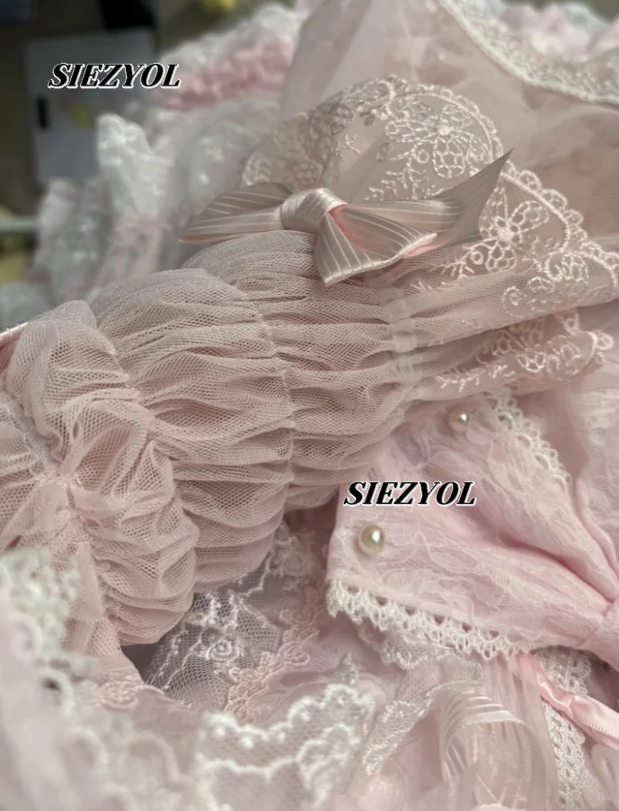 Sweet and Cute Girls Versatile Sleeves Original Pink Oversleeves Lolita Elegant Fairy Bow Lace Arm Cover Y2k Accessories