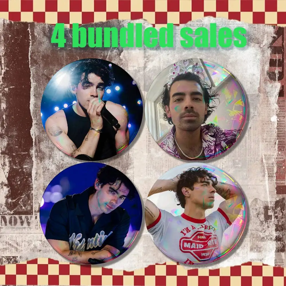 

Actor J-Joe Jonas Brooches for Backpack Accessories 25,32,44,58,75mm Round Enamel Pins 4-piece set Cartoon Anime Badge