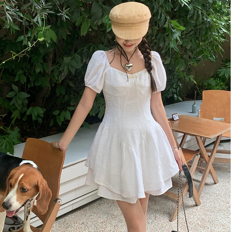 Summer New Style Doll Skirt Set Short Puffy Dress Lace Women's Fashion Two-Piece Suit Tea Break Spicy Girl Chinese Origin