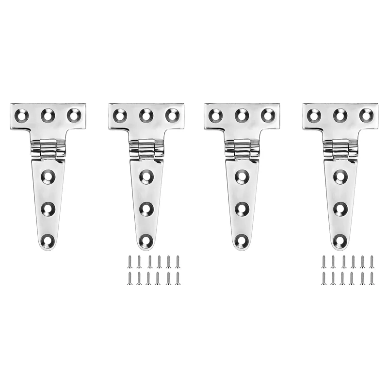 

ABUN-Marine Grade T Hinges, Boat Hinges, 4 Inch X 2 Inches, No Noise, Heavy Duty 316 Stainless Steel With Screws (4 PCS)