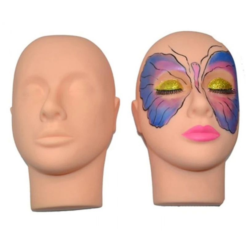 Mannequin en Silicone à Tête Plate pour Extensions de Faux-Cils, Modèle de Maquillage, Entraînement au Énergie, Offre Spéciale, 1 Pièce