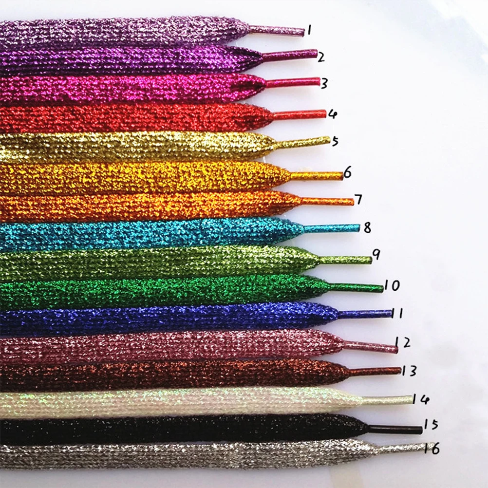 

5 Pairs Colored Shoelaces Colorful Flat Sports Shoes Multicolor Wide Laces Sneakers Accessories Pearlescent Shimmer Shoe Lace