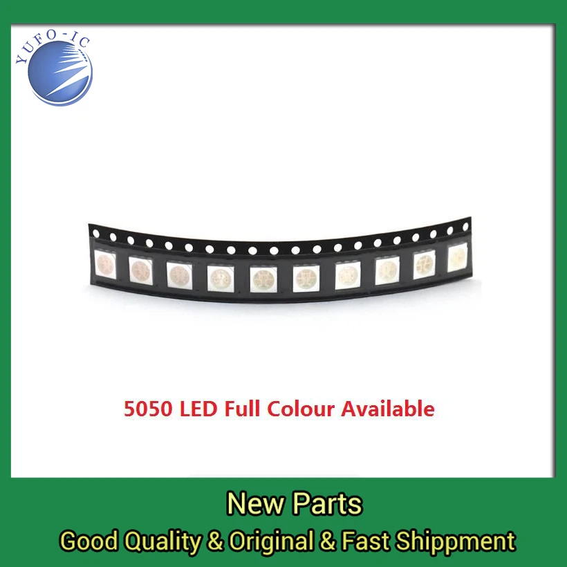 Free Ship 100pcs White Blue Orange Purlple Light RGB 5050 SMD LED Red Yellow Green Emitting Diode Super Bright High Quality Bead
