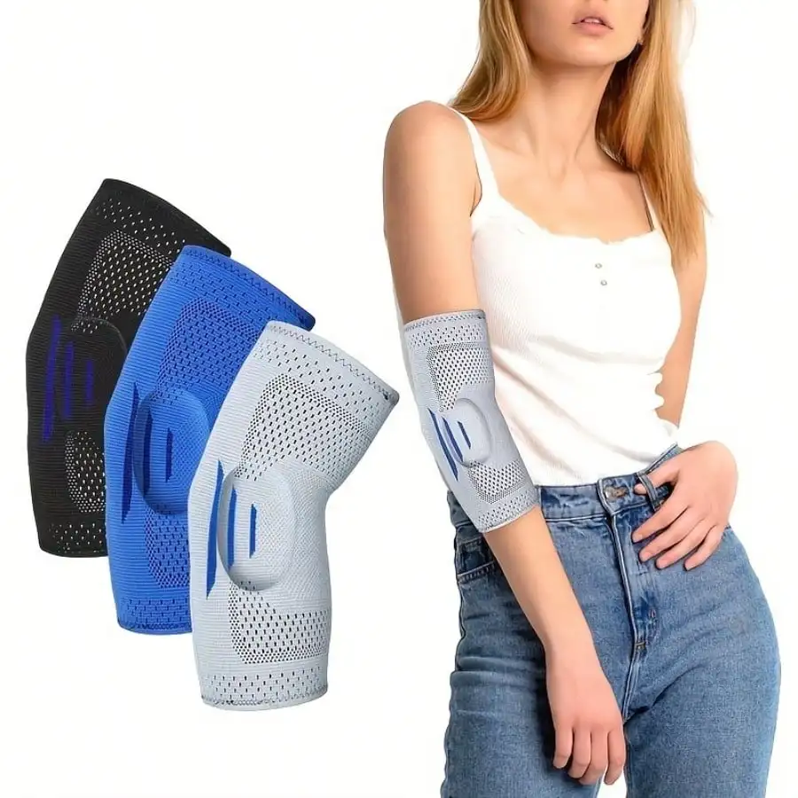 

1 Elbow Guard With Built-In Elbow Pads And Compression Sleeves, Suitable For Basketball, Fitness, Golf And Other Sports. Unisex Elbow Guard Sleeves. Gifts From Family Members Or Friends
