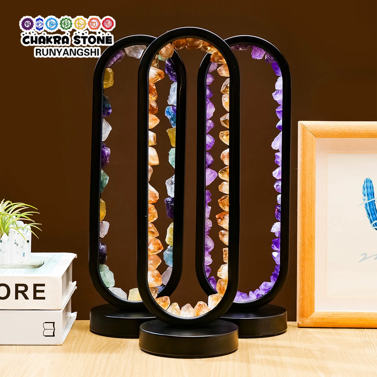 1PC Natural Amethyst Cluster Oval Night Light, USB LED Crystal Lamp for Bedroom Bedside, Ambient Light