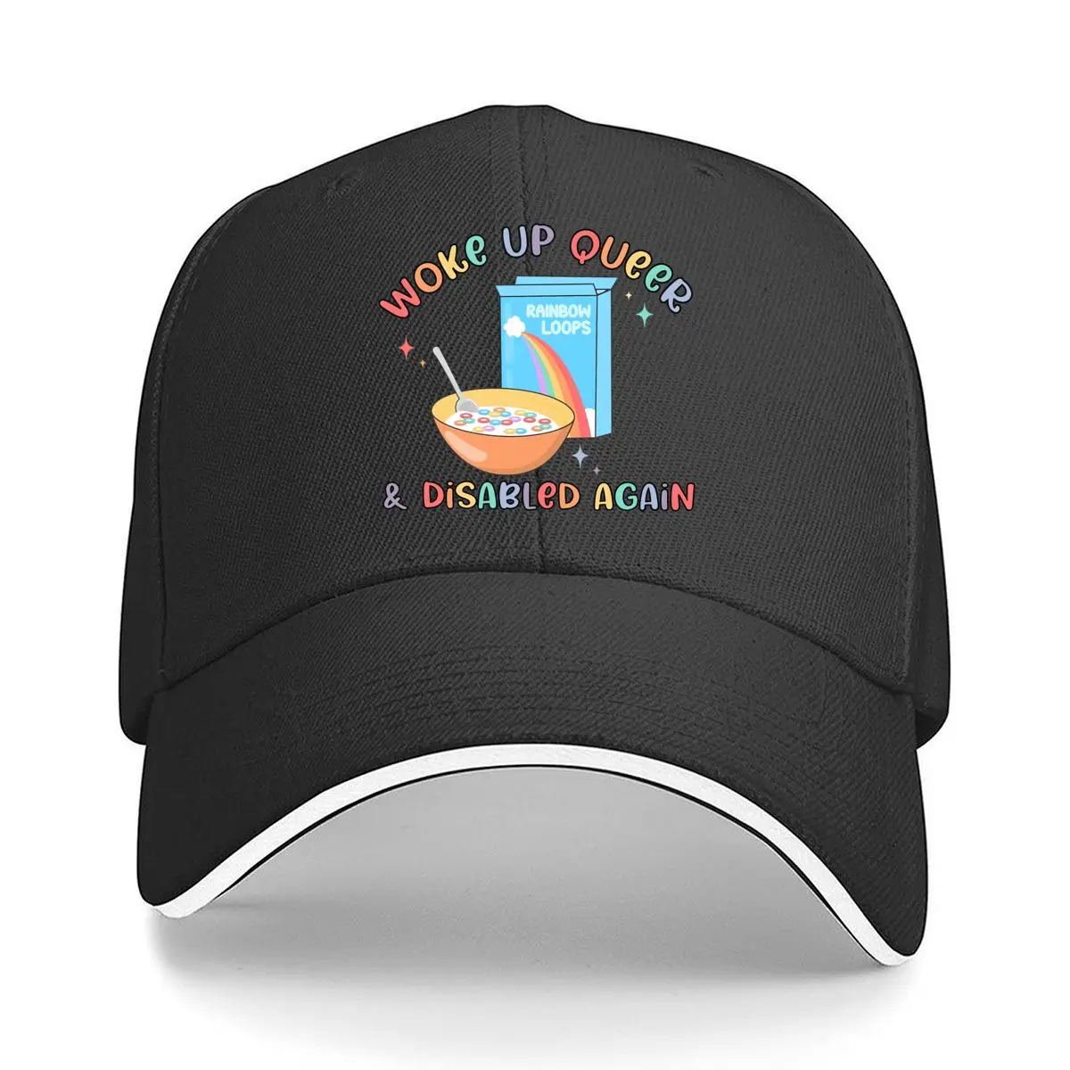 Woke Up Queer Rainbow Loops Disabled Sandwich Baseball Cap Outdoor Workouts Sun Hat