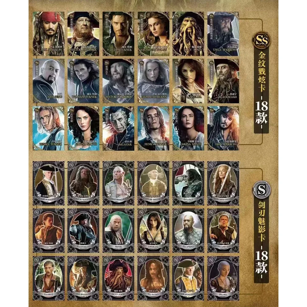 Special Offer Pirates of the Caribbean Card Chronicle Series Anime for Child Original Movie Rare Card Bounty Game Kids Toys Gift