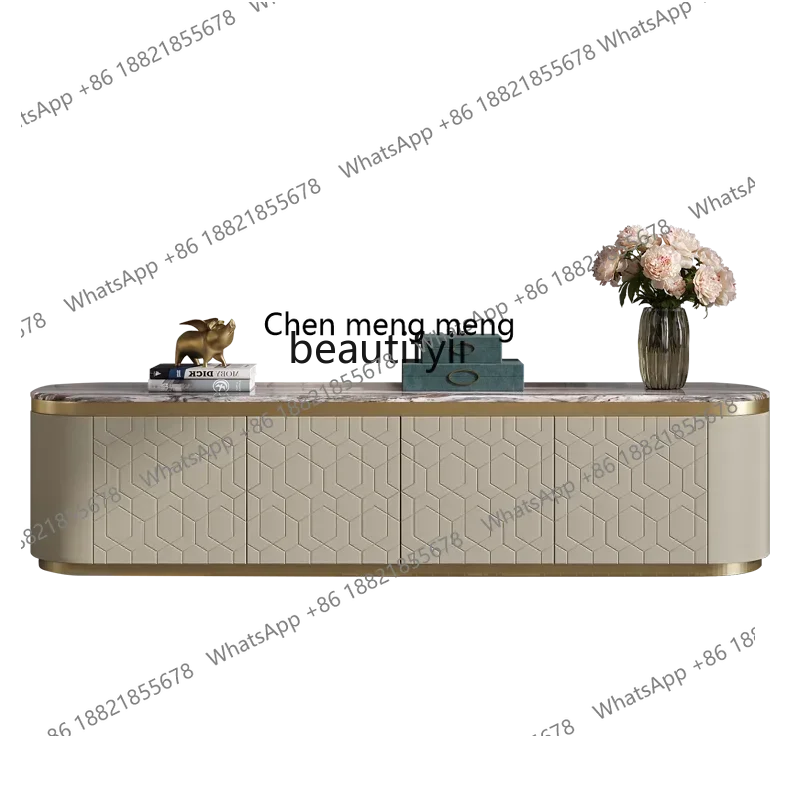 

X Light luxury TV cabinet Italian living room modern fashion marble coffee table TV floor cabinet combination