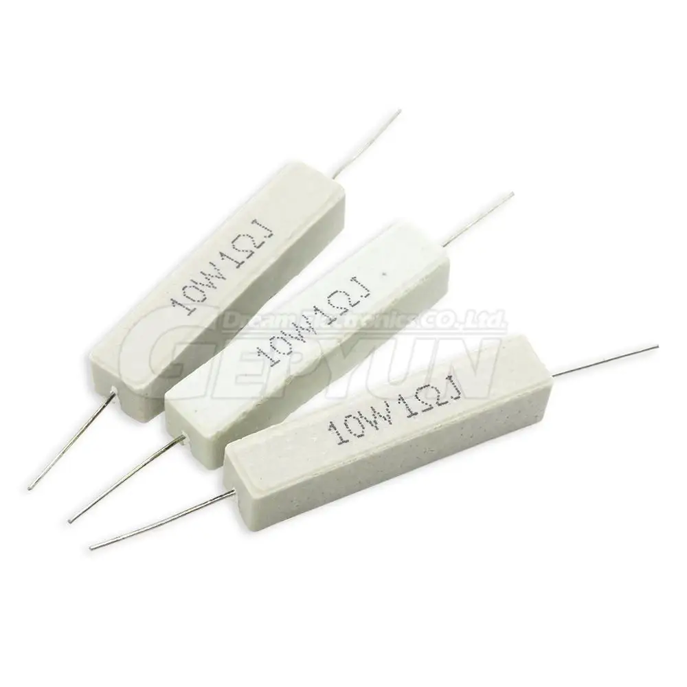 10pcs 10W Cement resistance resistor 1 2 3 5 8 10 15 20 25 47 100 1R 2R 3R 5R 8R 10R 15R 20R 25R 47R 100R 1k 2k 10k ohm
