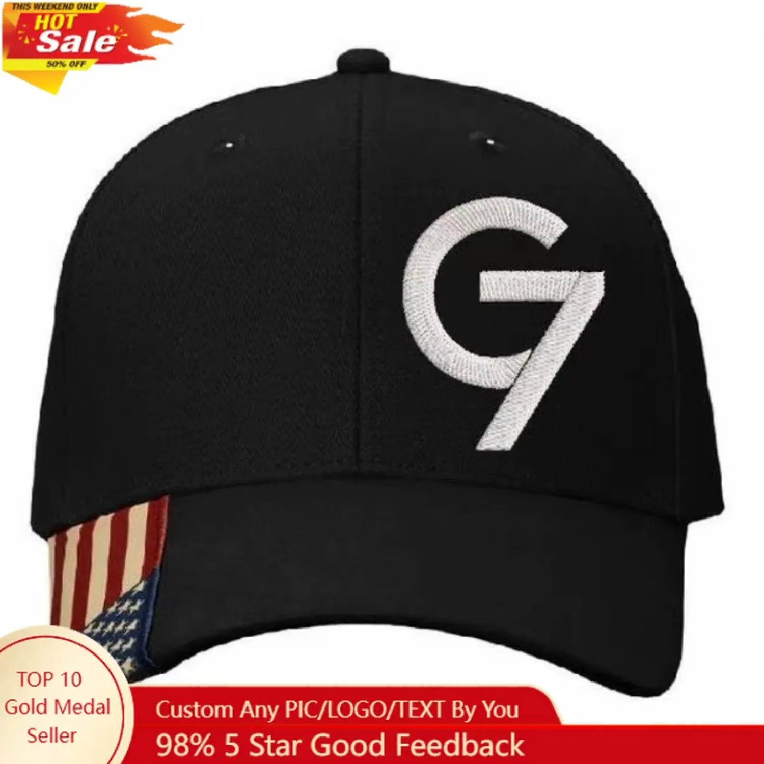 

Sophia James Embroidered Group 7 Snapback Baseball Cap Fashion Dad Hats Adjustable Sunhat Outdoor Caps