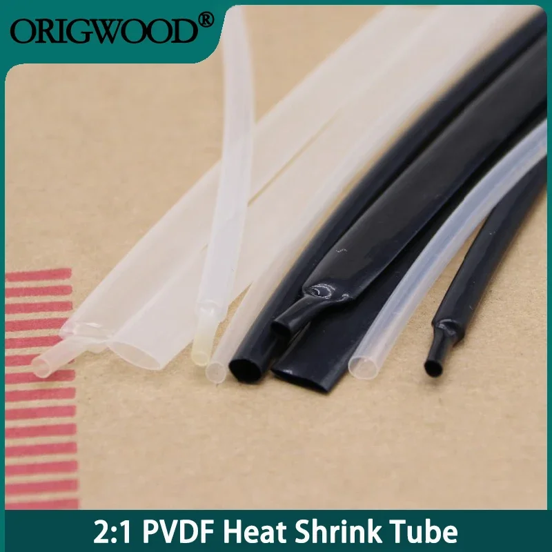 PVDF Heat Shrink Tubing ID 0.8 1.2 1.6 2.4 3.2 6.4 8 9.5 12.7 15.4 19.1 25.4mm 2:1 Semi-hard 600V High Temperature Cable Sleeve