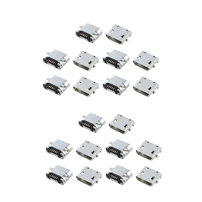 20 Pcs Spare Parts Type B Micro-USB Female Jack Connector Port Socket