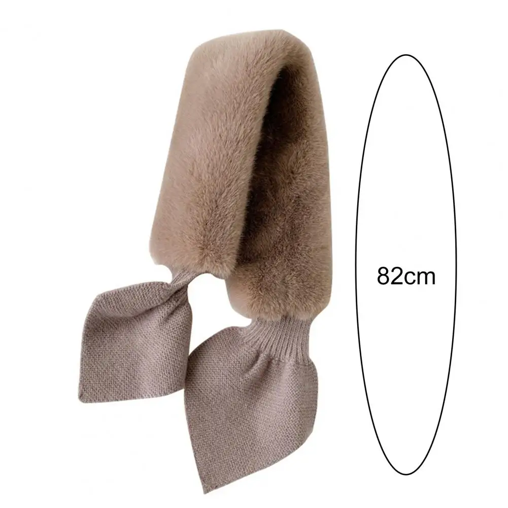 Women Scarf Thickened Warm Wide Thermal Scarf Women Autumn Winter Imitation Rabbit Fur Scarf For Daily Life