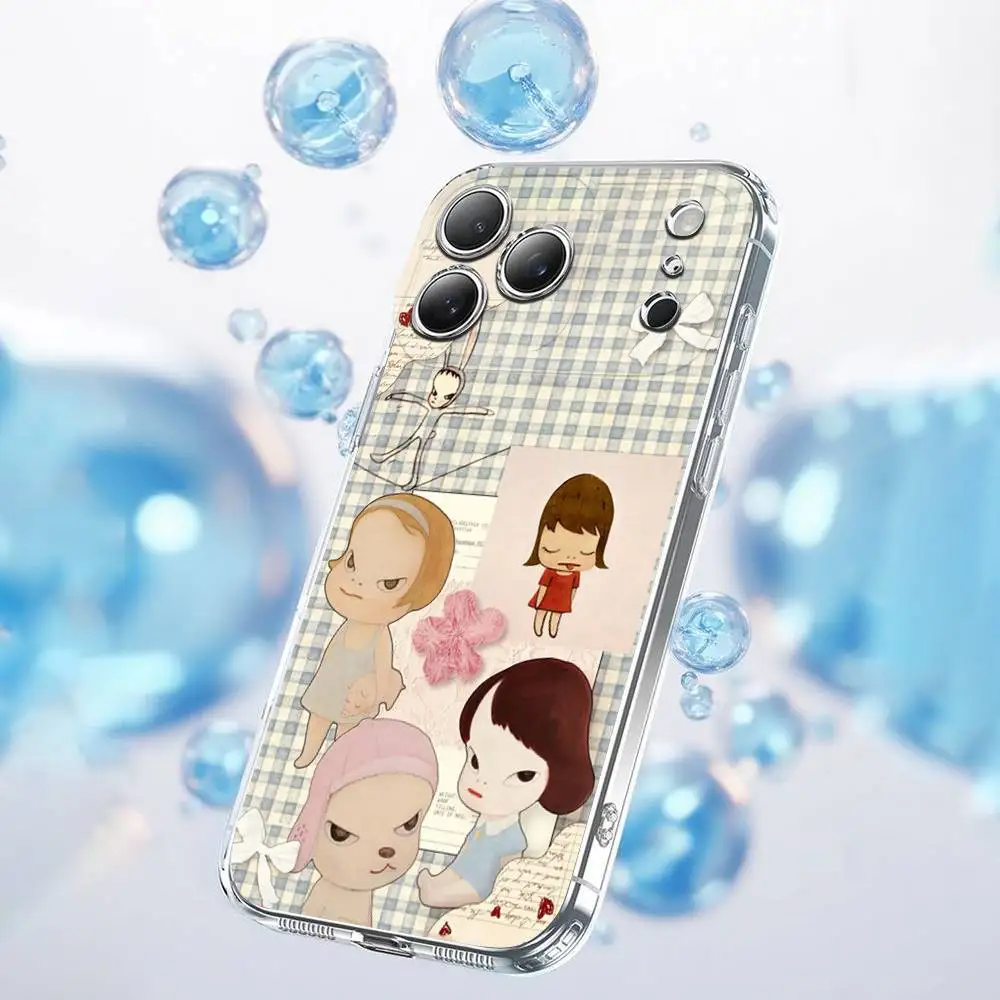 Чехол для телефона Y-Yoshimoto Nara Girl ART для iPhone 17,16,15,14,13,12,11 Plus,Pro,Max,Plus,E,SE4,Air,Mini Transparent