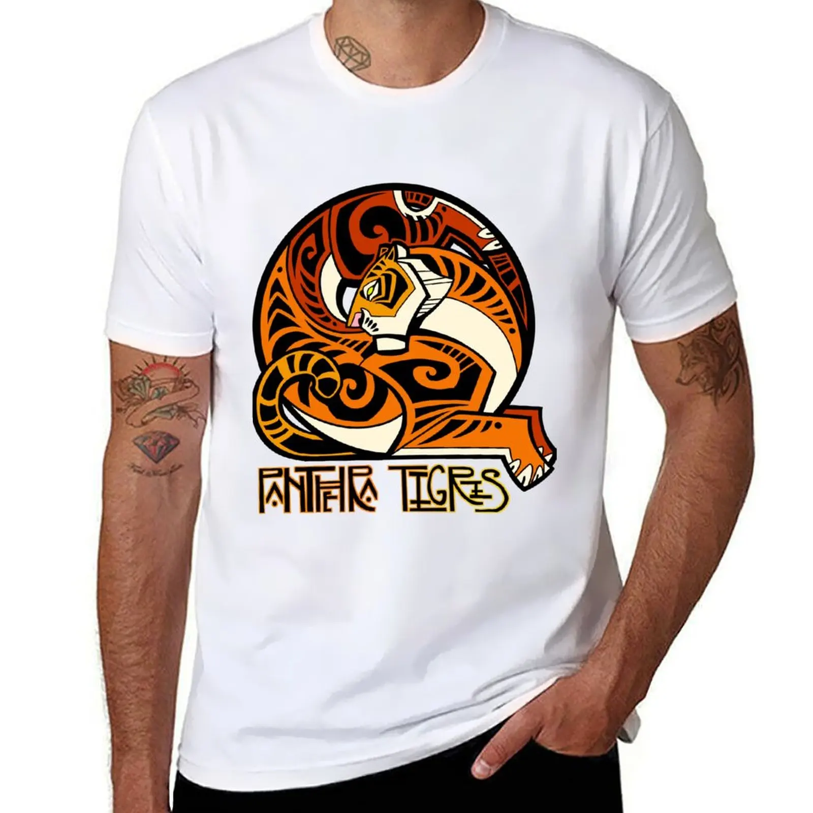 Orange Panthera Tigris Circle T-Shirt anime tshirt t shirts designer t shirt man luxury T-Shirt