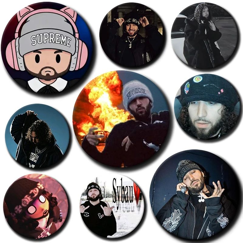 58mm Vintage Classic Singer Round Badge Rapper O-Odetari Creative Brooch Handmade Lapel Pin Bag Clothes Decor Fans Collect Gifts