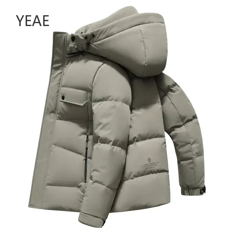 YEAE New Winter Down Jacket With Detachable Hood For Men Regular Thickened Men's Down Jacket Winter Warm Coat Top