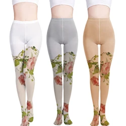 Collants de tatouage College de fleurs, bas en velours, collants Lolita, style japonais, collants Harajuku Lolita, leggings Cosplay, 120D