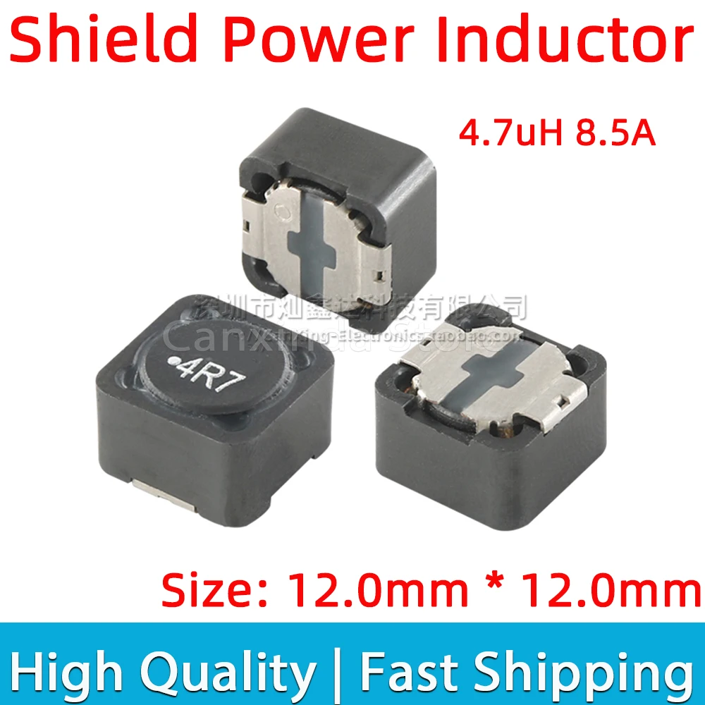 

10pcs SMD SMT Shield Power Inductor Inductance 4R7 4.7uH 8.5A High Current Moulding Filter 12*12*8mm
