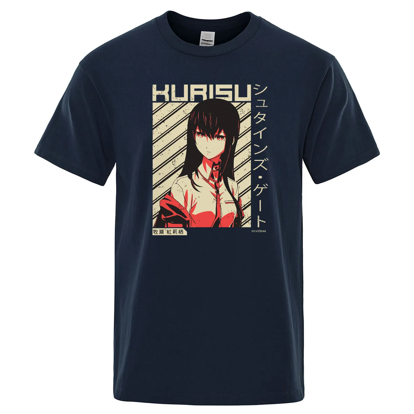 

Makise Kurisu New Arrival Summer Short Sleeve Men T-Shirt Male Cotton Casual T Shirts Steins Gate Tops Japanese Anime Streetwear