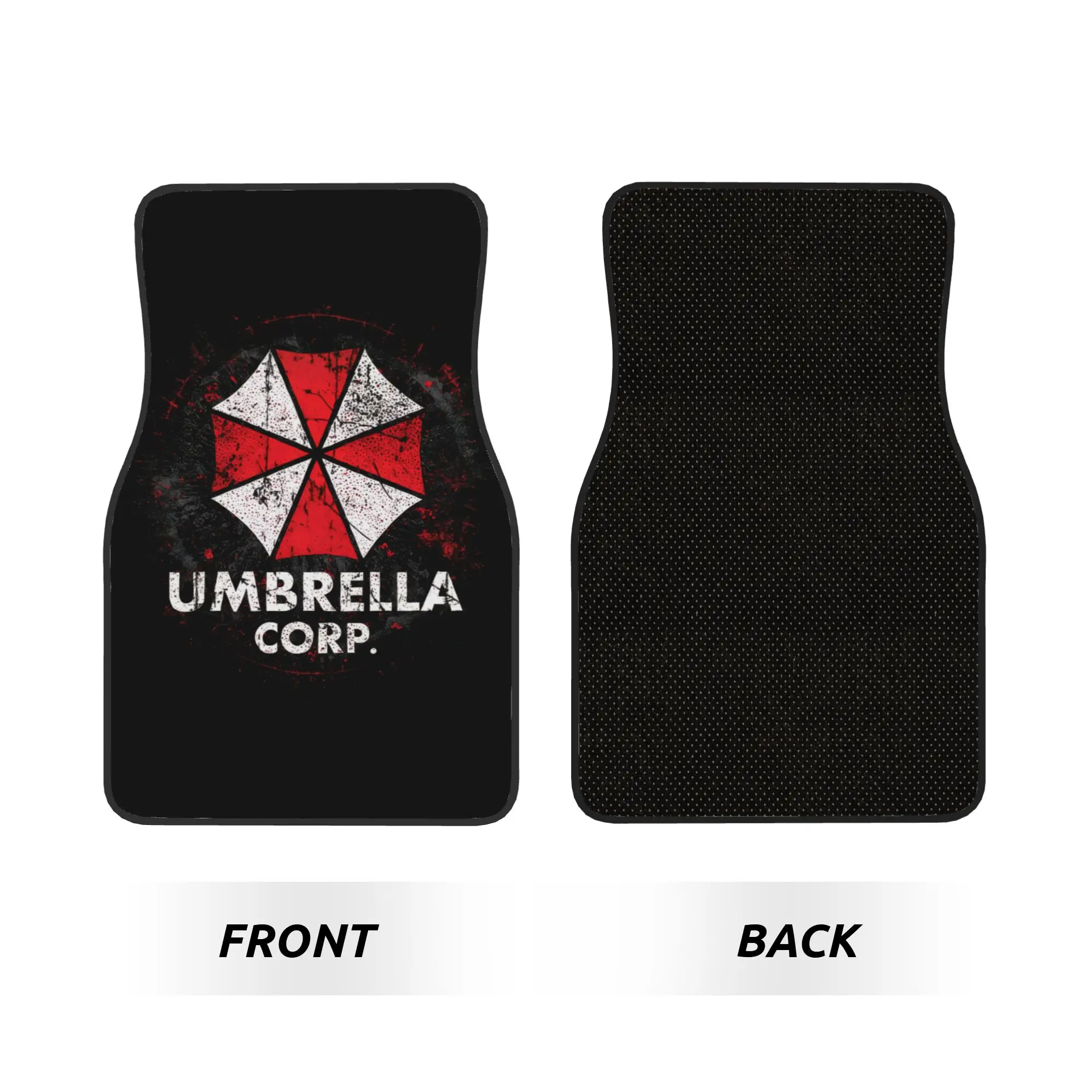 Umbrella Resident Evils 4PCS Crystal Velvet Car Floor Mats Set  Universal Front Rear Foot Mats Car Interior Floor Protection Mat
