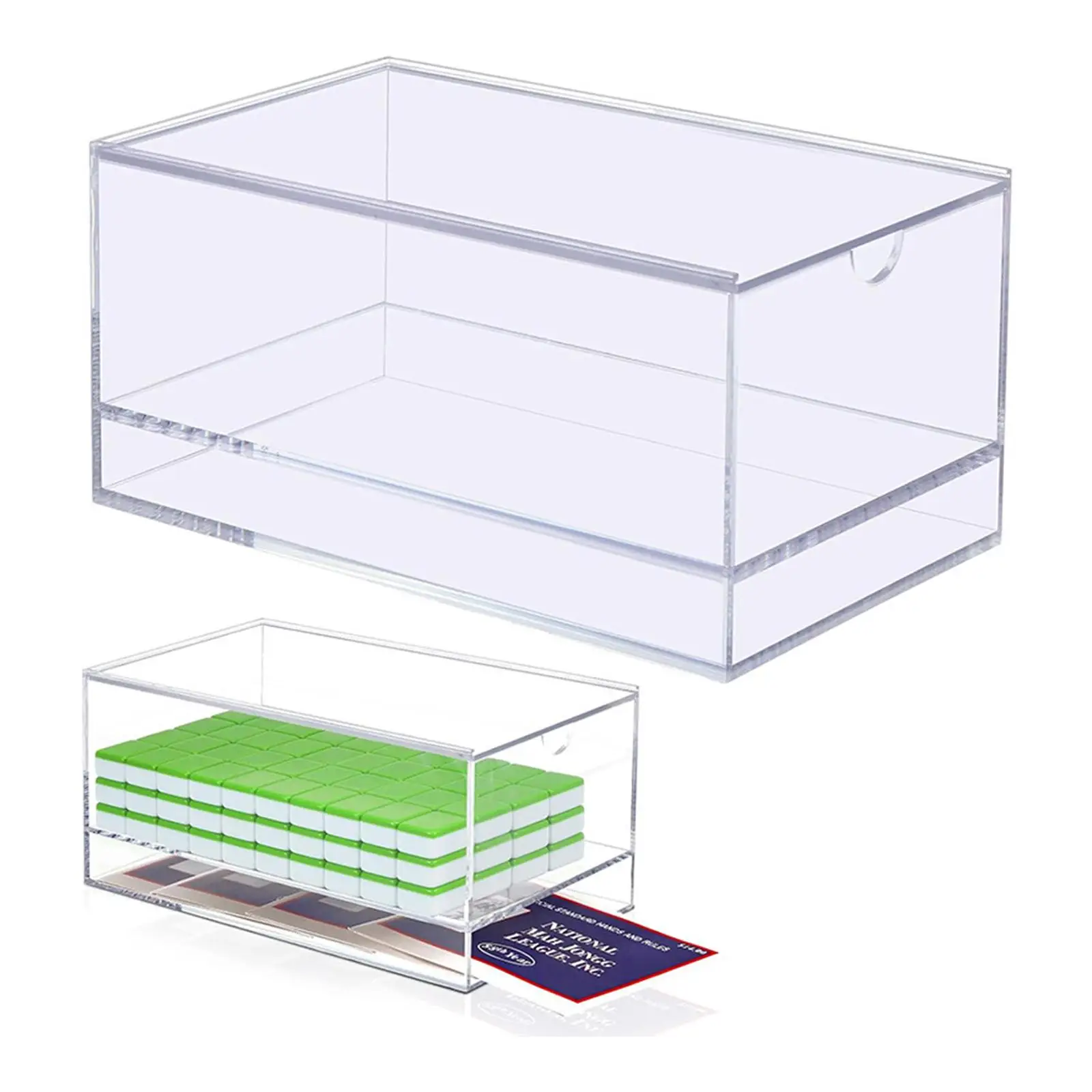 

Большой прозрачный акриловый контейнер для хранения плиток маджонга и профессиональных коллекционных карт