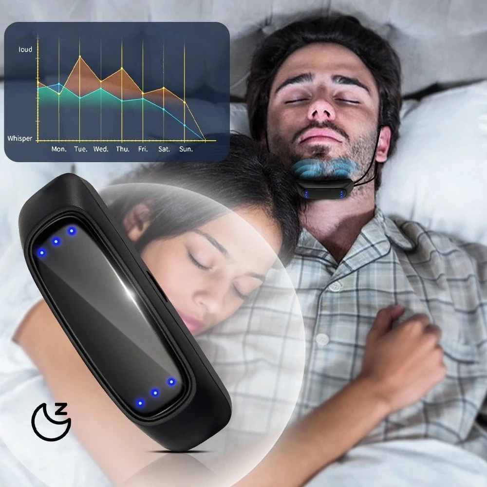 

EMS Pulse Stop Snore Portable Comfortable Sleep Well Stop Snore Health Care Sleep Apnea Aid USB Smart Anti Snoring Device
