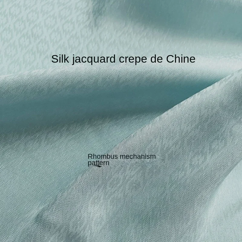 

Шелковая жаккардовая тяжелая креповая ткань с ромбовидной текстурой, классическая рубашка Hanfu, модная одежда, дизайнерский материал для шитья, ткань на метр