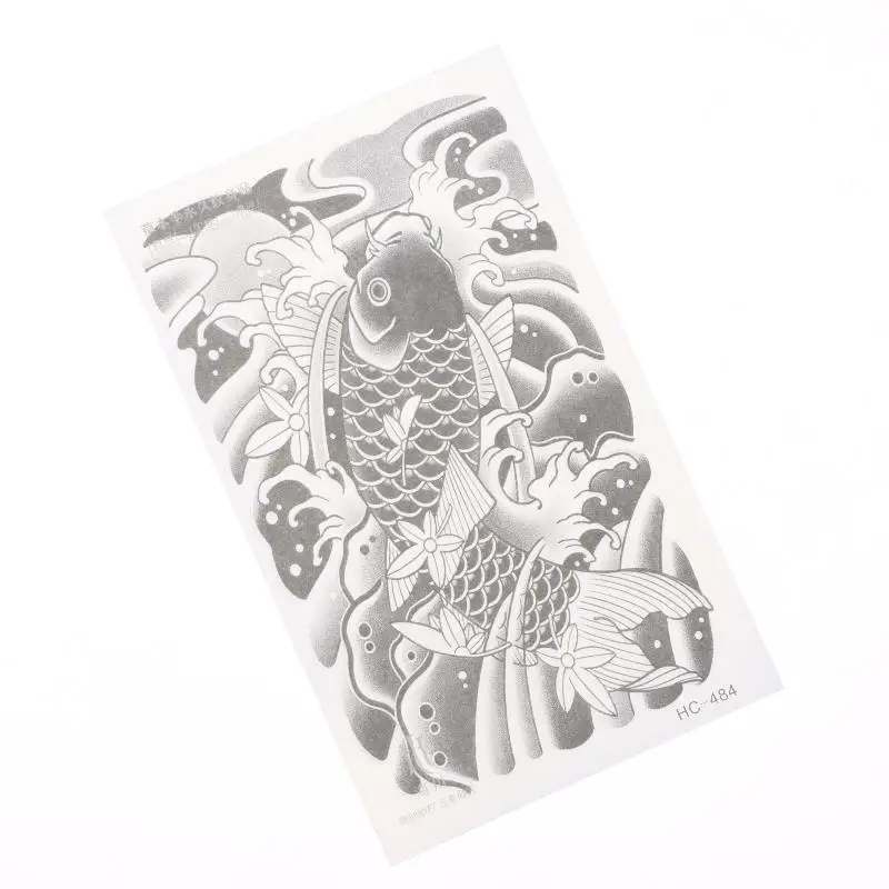 

Semi-permanent Temporary Tattoo Sticker Traditional Japanese Koi Fish & Blossom Waterproof Fake Tattoo For Men Arm