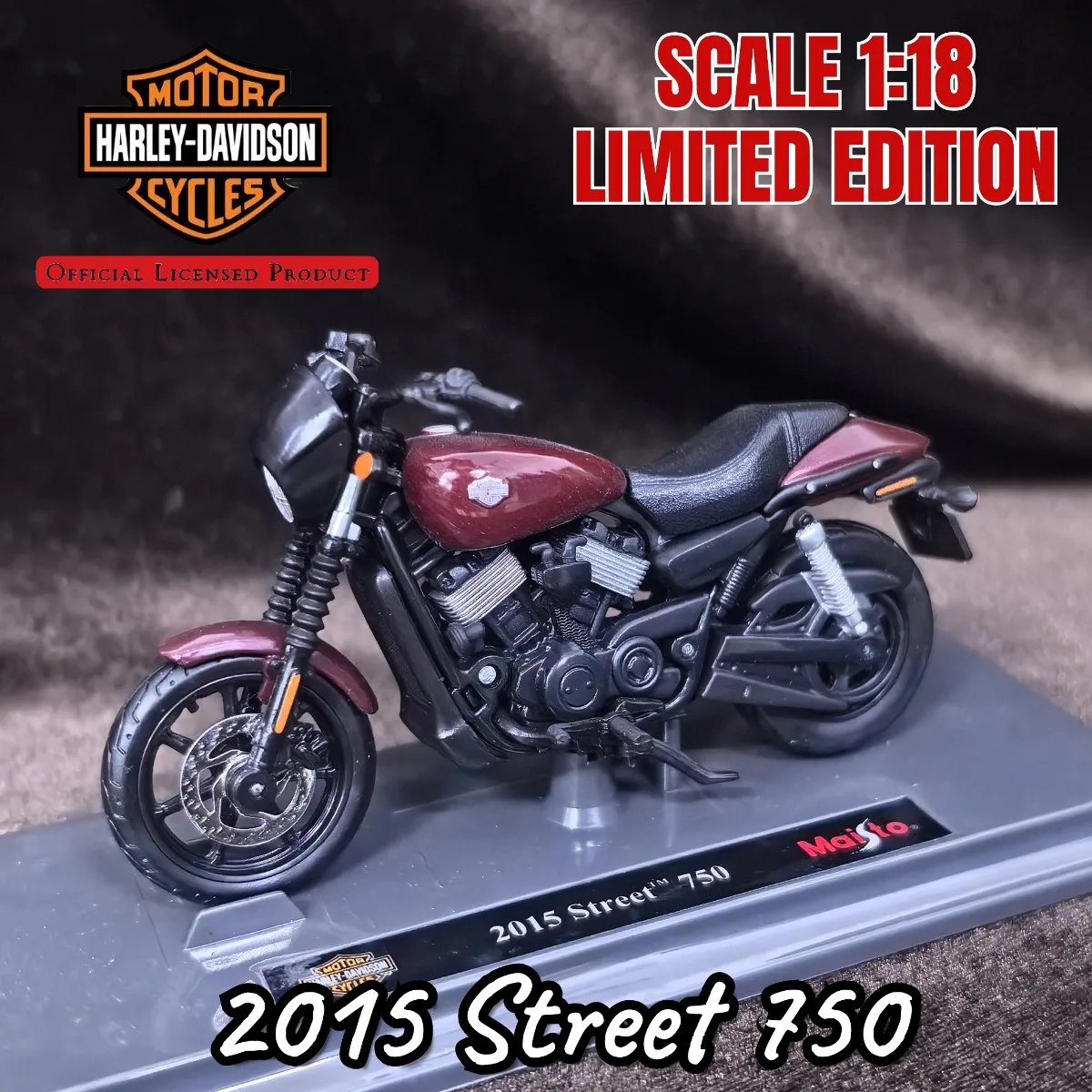 

Limited 1:18 Scale HD 2015 Street 750 Mini Motorcycle Model, Replica Vehicle Car Miniature Figure Kid Xmas Gift Toy