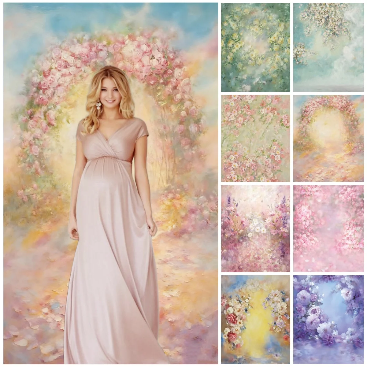 

Абстрактный цветочный фон для фотосъемки, ручная роспись, цветы, декор, детский день рождения, детский портрет, беременное искусство, фотофоны