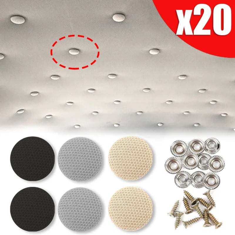 Car Roof Fixing Buckles Screw Set Interior Ceiling Headliner Cloth Repair Screw Cap Fabric Rivets Retainer Buckle  Accessories