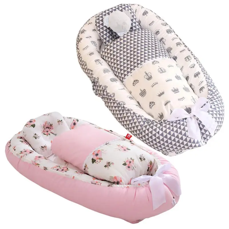 

Portable Baby Sleeping Basket Woven Basket Sleeping Bedside Sleeper Baby Bed Newborn Outdoor Sleeping Bed Cradle Infant Bassinet