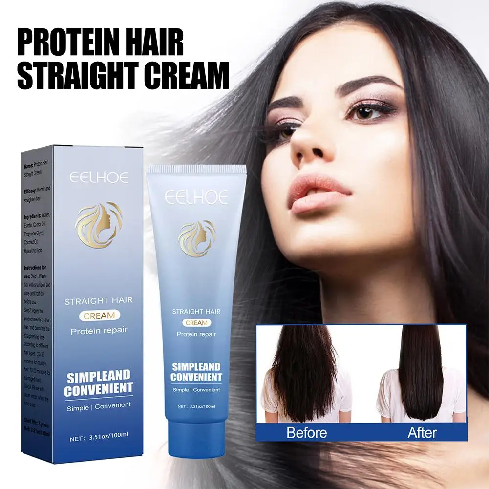 Protein Hair Straightening Cream | Protein Corrective 100ml Straightening Smoothing Hair Fast Hair Nourishing Straightener M7Y5