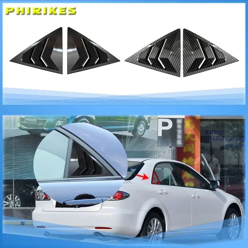 

Carbon Car Rear Window Side Vent Shutter Louver Cover For Mazda 6 Sedan 2002 2003 2004 2005 2006 2007 2008-2016 Trim Accessories