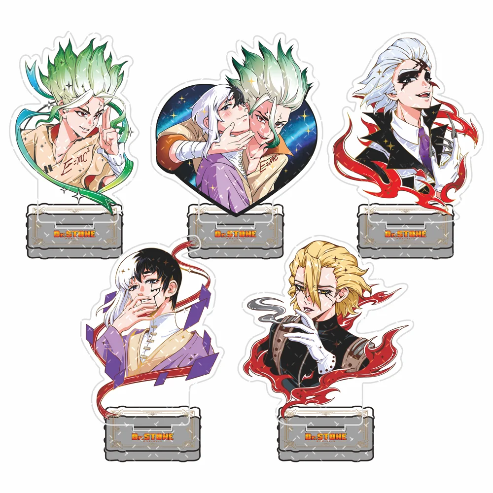 Dr.STONE 10cm Acrylic Stand Figures Keychain Science Adventure Anime Desktop Tabletop Ornament Otaku Fans Collectible Gift